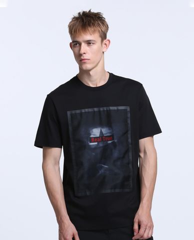  TRENDIANO - Áo thun nam cổ tròn tay ngắn in hình mặt trước 