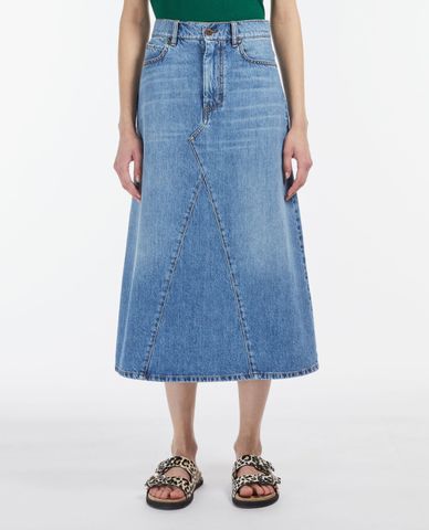  WEEKEND MAX MARA - Chân váy midi denim phom suông Fiordi 