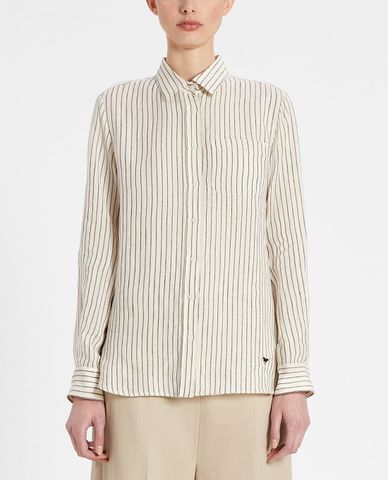  WEEKEND MAX MARA - Áo sơ mi nữ tay dài kẻ sọc Linen 