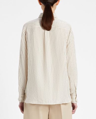  WEEKEND MAX MARA - Áo sơ mi nữ tay dài kẻ sọc Linen 