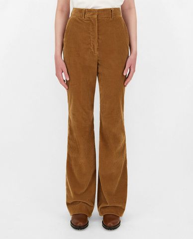  WEEKEND MAX MARA - Quần nữ ống loe phom suông Cotton Velvet 