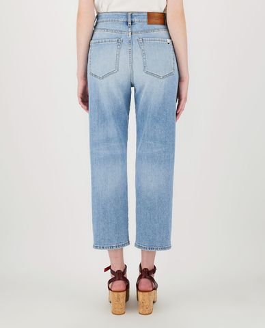  WEEKEND MAX MARA - Quần jeans nữ denim phom suông lửng thời trang 