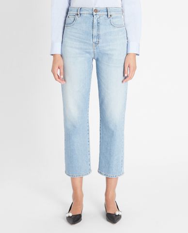  WEEKEND MAX MARA - Quần jeans nữ phom suông lửng thời trang 