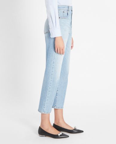  WEEKEND MAX MARA - Quần jeans nữ phom suông lửng thời trang 
