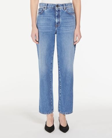  WEEKEND MAX MARA - Quần jeans nữ ống đứng wash bạc Loris 