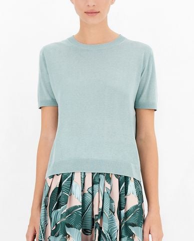  WEEKEND MAX MARA - Áo thun nữ ngắn tay Silk And Linen Knit 