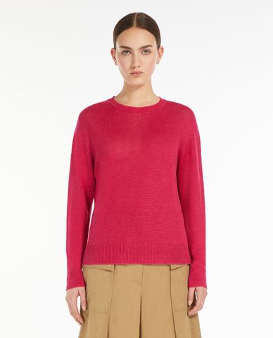  WEEKEND MAX MARA - Áo sweatshirt cổ tròn tay dài bo viền Atzeco 