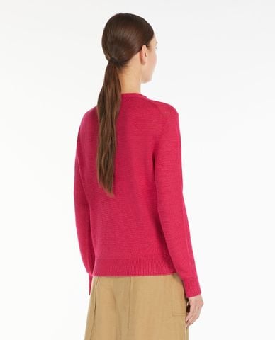  WEEKEND MAX MARA - Áo sweatshirt cổ tròn tay dài bo viền Atzeco 