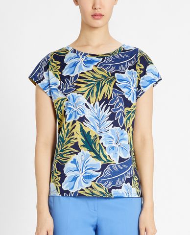  WEEKEND MAX MARA - Áo kiểu nữ cổ tròn tay ngắn Cotton Jersey 