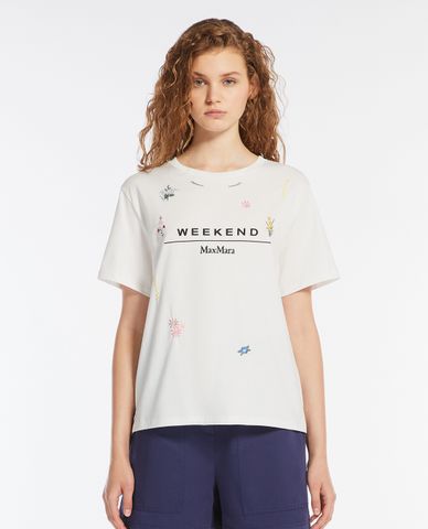  WEEKEND MAX MARA - Áo thun nữ cổ tròn tay ngắn Olga 