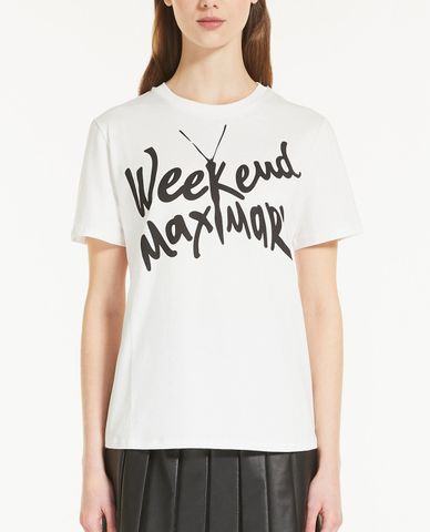  WEEKEND MAX MARA - Áo thun nữ ngắn tay cổ tròn phom suông Cotton Jersey 