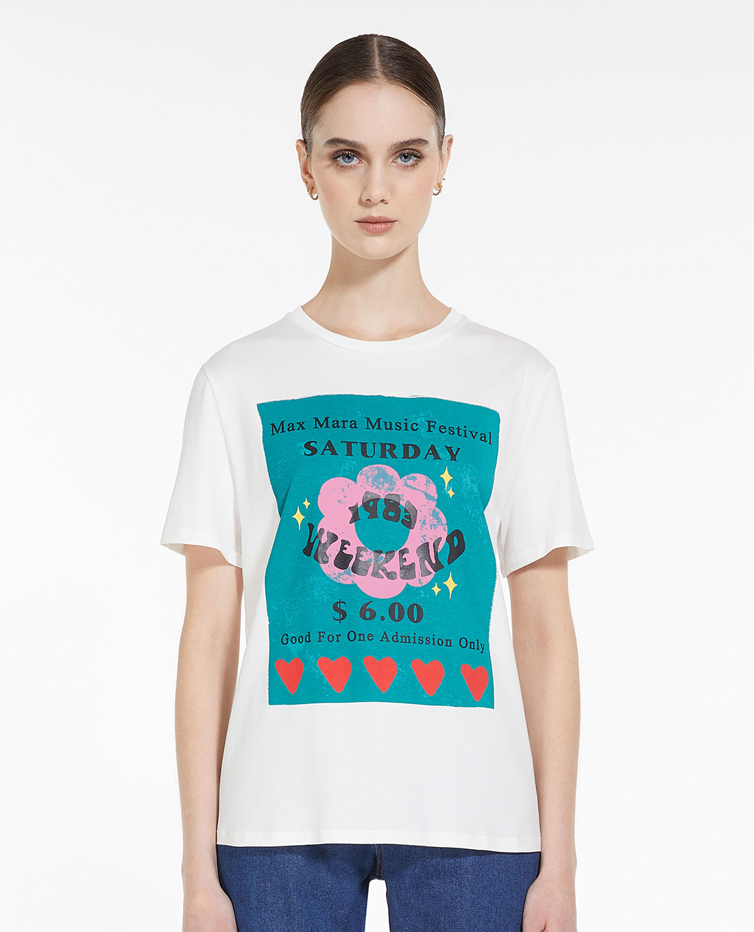 WEEKEND MAX MARA - Áo thun nữ cổ tròn tay ngắn Sante