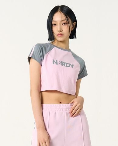  NERDY - Áo croptop nữ cổ tròn tay ngắn NY 