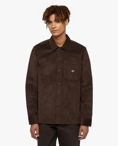  DICKIES - Áo sơ mi nam cổ bẻ tay dài phối logo thời trang 