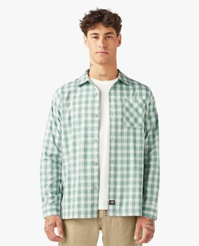  DICKIES - Áo sơ mi nam cổ bẻ tay dài phối hoạ tiết kẻ sọc 