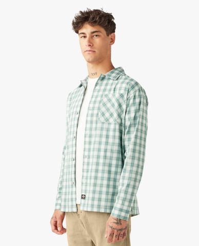  DICKIES - Áo sơ mi nam cổ bẻ tay dài phối hoạ tiết kẻ sọc 