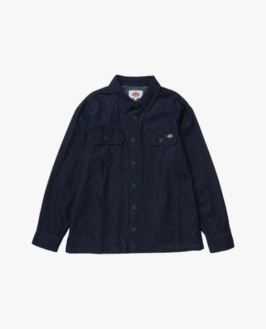  DICKIES - Áo sơ mi denim nam cổ bẻ tay dài phối logo 
