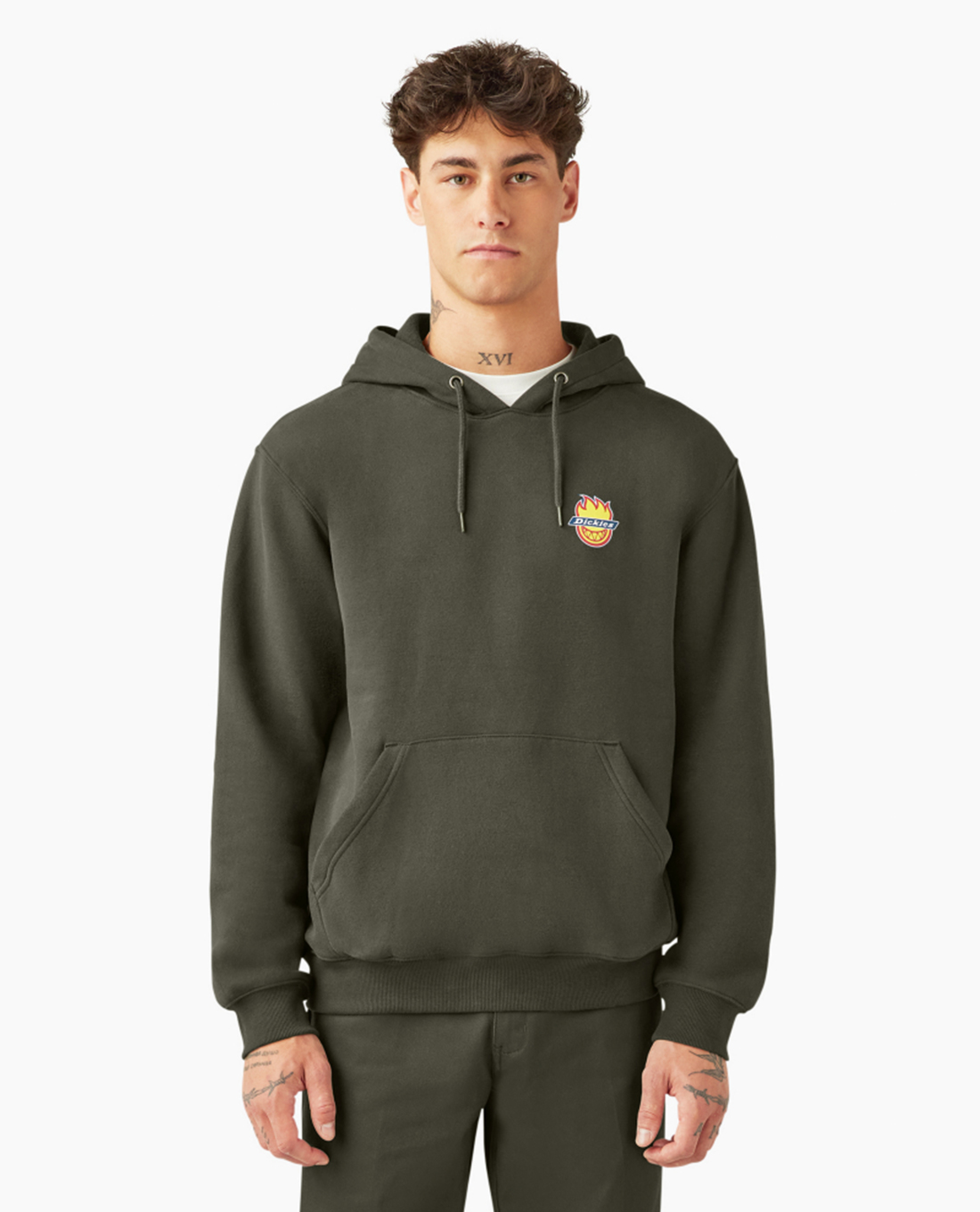 DICKIES - Áo hoodie nam tay dài phối mũ Dickies x Spitfire