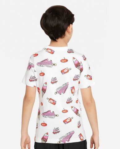  NIKE - Áo thun trẻ em cổ tròn tay ngắn in họa tiết 