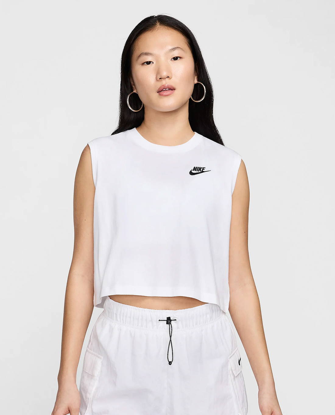 NIKE - Áo croptop nữ cổ tròn sát nách