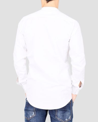  DSQUARED2 - Áo sơ mi nam tay dài cổ trụ Mandarin Collar 