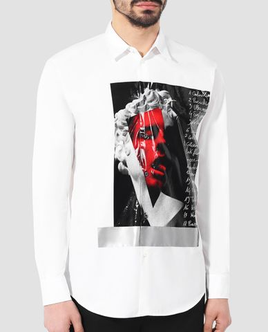  DSQUARED2 - Áo sơ mi nam tay ngắn in hình độc đáo 