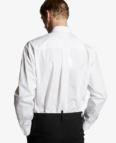  DSQUARED2 - Áo sơ mi nam cổ bẻ tay dài phối kẻ sọc thời trang 