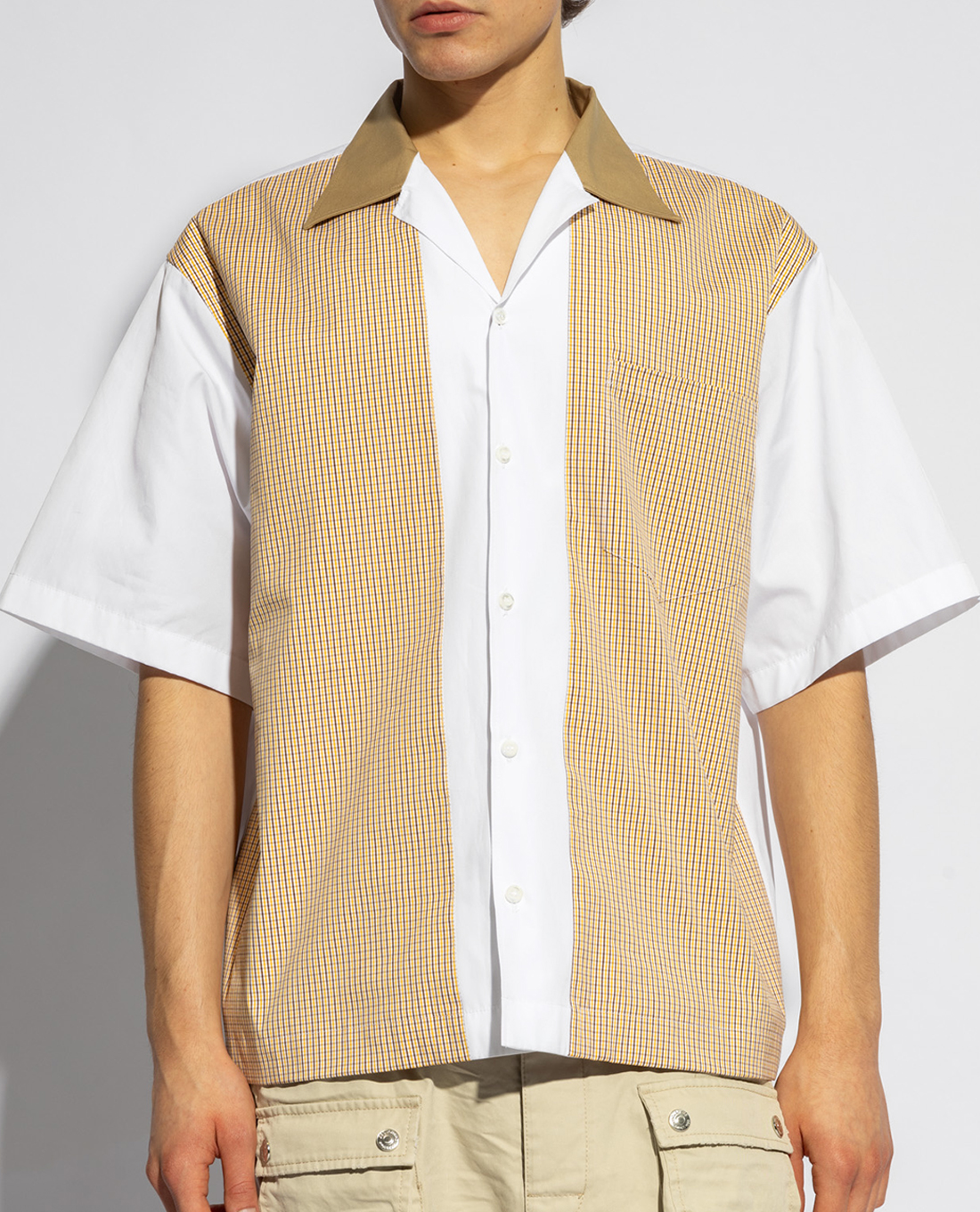 DSQUARED2 - Áo sơ mi nam cổ bẻ tay ngắn White Checked