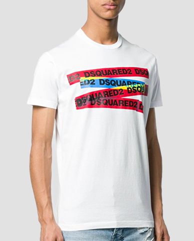  DSQUARED2 - Áo thun nam cổ tròn Soft Print Band 