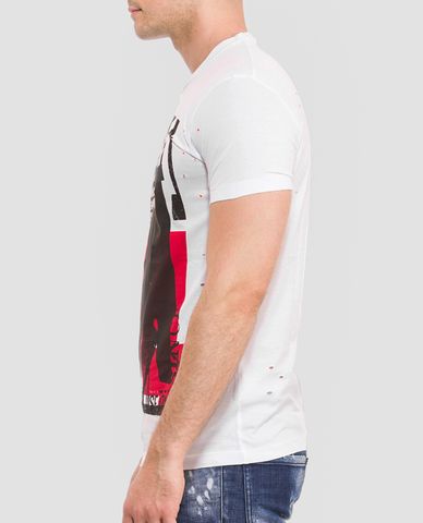  DSQUARED2 - Áo thun nam cổ tròn chữ in hình Dsquared2 