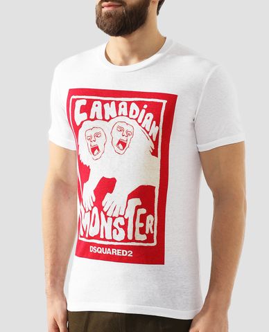  DSQUARED2 - Áo thun nam cổ tròn Canadian Monster 