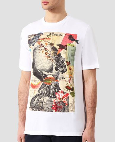  DSQUARED2 - Áo thun nam cổ tròn Anatomy Illustration 