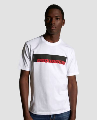  DSQUARED2 - Áo thun nam cổ tròn chữ in Dsquared2 