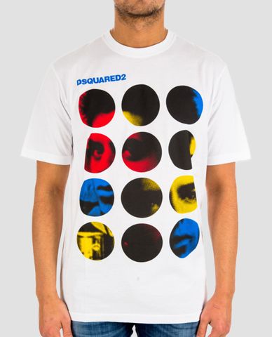  DSQUARED2 - Áo thun nam cổ tròn Stud Fit 