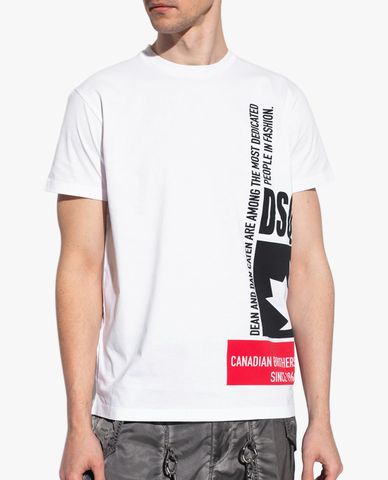  DSQUARED2 - Áo thun nam tay ngắn phối logo thời trang 