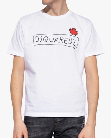  DSQUARED2 - Áo thun nam cổ tròn ngắn tay phối logo thời trang 