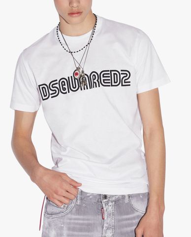  DSQUARED2 - Áo thun nam cổ tròn tay ngắn D2 Outline Cool 