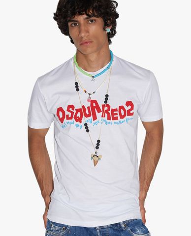  DSQUARED2 - Áo thun nam ngắn tay cổ tròn Printed 