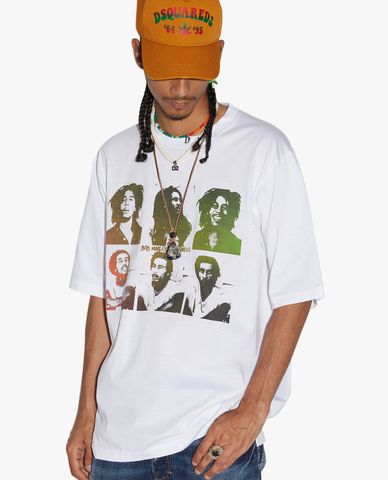  DSQUARED2 - Áo thun nam ngắn tay Bob Marley Postcards 