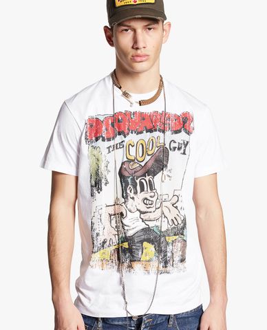  DSQUARED2 - Áo thun nam cổ tròn tay ngắn Cigarette 