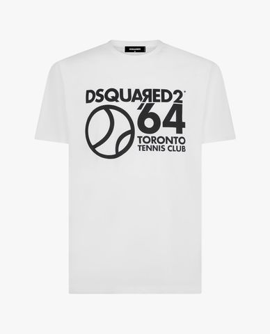  DSQUARED2 - Áo thun nam cổ tròn tay ngắn Tennis Club 