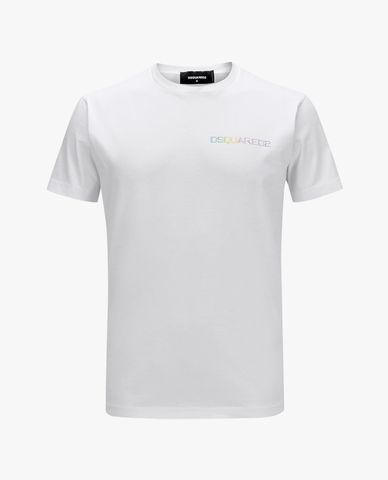  DSQUARED2 - Áo thun nam cổ tròn tay ngắn phối logo Palm Beach 