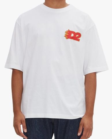  DSQUARED2 - Áo thun nam cổ tròn tay ngắn Printed Logo 
