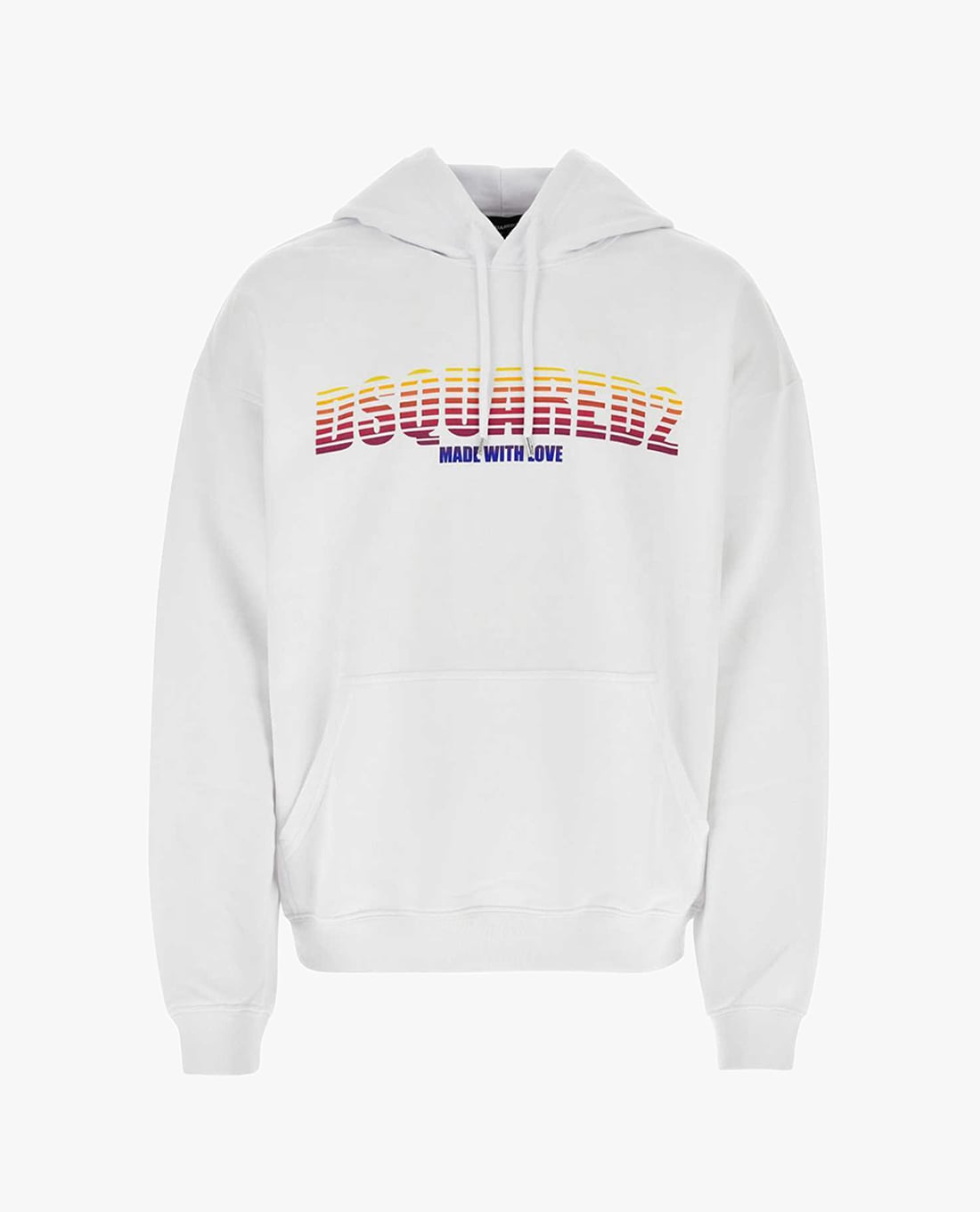 DSQUARED2 - Áo hoodie nam phối mũ tay dài trang trí logo