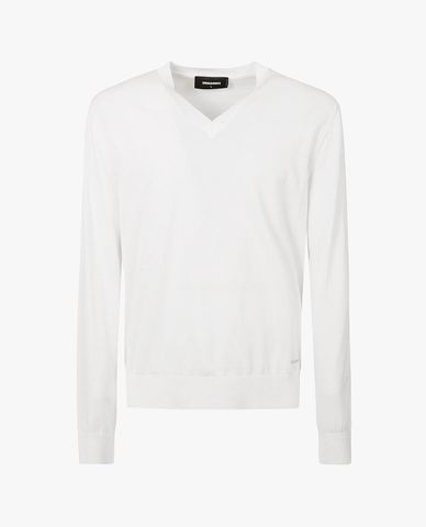  DSQUARED2 - Áo sweater nam cổ V tay dài The Caten 