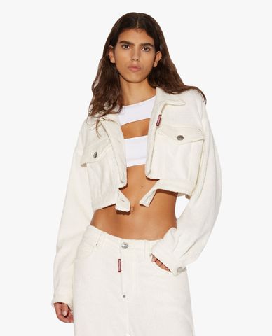  DSQUARED2 - Áo khoác croptop nữ tay dài Cropped Towel 