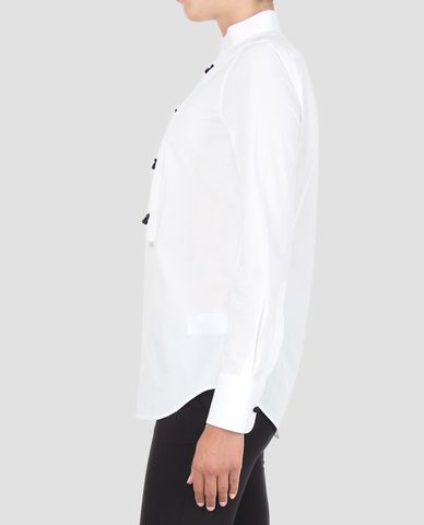  DSQUARED2 - Áo sơ mi nữ cổ trụ Stretch Cotton "China" Tuxedo 