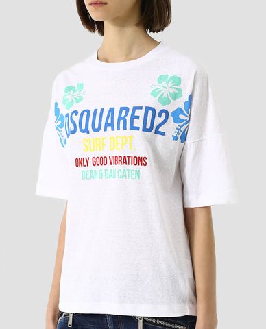  DSQUARED2 - Áo thun nữ họa tiết logo Dsquared2 
