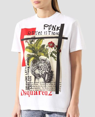  DSQUARED2 - Áo thun nữ cổ tròn Revolution 