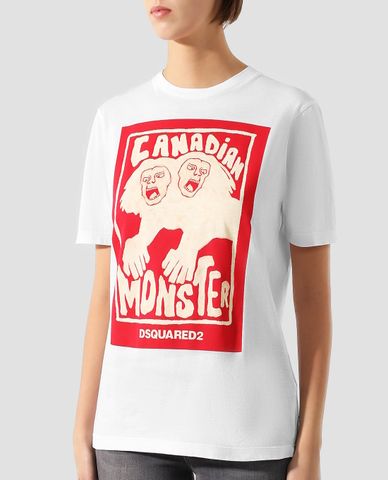  DSQUARED2 - Áo thun nữ cổ tròn Canadian Monster 